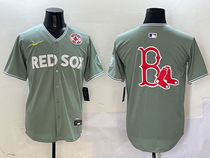 Men Boston Red Sox Blank Green Joint Name Game Nike 2025 MLB Jersey style 7